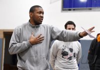 Basketball 1. Bundesliga 15/16 Hauptrunde: Trainer Tyron McCoy (Walter Tigers Tuebingen)