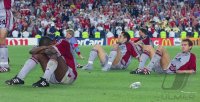 Fussball Champions League Finale 1999: Enttaeuschung  FC Bayern Muenchen