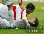 FUSSBALL  Spielszene VfB Stuttgart - Bayer Leverkusen JUBEL VfB