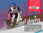 Ski Alpin;  Abfahrt Herren  Wengen Start Max Rauffer (GER) im Hintergrund Eiger, Moench, Jungfrau