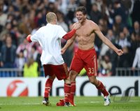 Fussball International, Champions League Saison 2011/2012: Arjen Robben (li.) mit Mario Gomez (FC Bayern Muenchen)