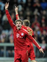 Fussball 1. Bundesliga, Saison 2011/2012:  JUBEL Thomas Mueller (FC Bayern Muenchen)
