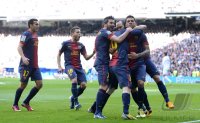 FUSSBALL Primera Division 2012/2013: JUBEL Lionel Messi (Barca)