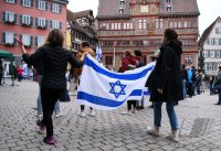 Juedisches Gebet zum Sabbat auf dem Marktplatz in Tuebingen