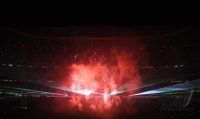 Fussball 1. Bundesliga, Saison 2011/2012:  Feuerwerk mit Lasershow in der Allianz Arena