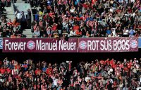 Fussball 1. Bundesliga, Saison 2011/2012:  Bayern Fahne in der Allianz Arena