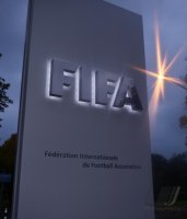 FIFA Schriftzug Hauptsitz in Zuerich