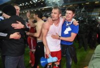 Fussball, 1. Bundesliga  Saison 2014/2015 Relegation: Karlsruher SC - Hamburger SV