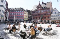 Corona Modelstadt Tuebingen: Strassencafe / Gastronomie