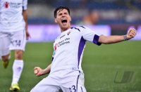 FUSSBALL Coppa Italia Viertelfinale 14/15: JUBEL Mario Gomez (AC Florenz)