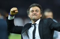Fussball Champions League Finale 2015: JUBEL Trainer Luis Enrique (Barca)