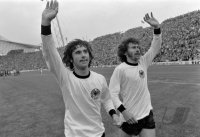 Fussball WM 1974 Finale Deutschland - Holland: Mueller, Breitner