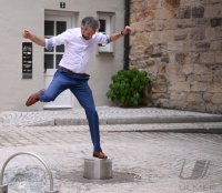 Tuebingen; Einweihung Spielplatz Metzgergasse mit Oberbuergermeister Boris Palmer (Die Gruenen)