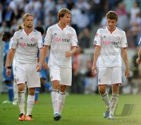 Fussball 1. Bundesliga : Anatoliy Tymoshchuk , Holger Badstuber , Thomas Mueller (v. li., FC Bayern Muenchen)