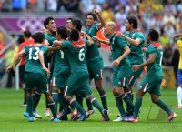 FUSSBALL Olympia 2012 FINALE: Brasilien - Mexiko