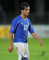 Fussball International  U 20 Laenderspiel:  Enttaeuschung Karim Laribi (Italien)