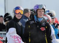 SKI Weltcup  Damen  ST.Moritz;  RIESCH (GER) und VONN (USA)