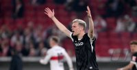 Fussball DFB Pokal  Halbfinale  2025/2026  23.04.2026VfB Stuttgart - SC Freiburg , EINZELBILD, EINZELN, AKTION, EINZELSPIELER, FREISTELLER, GESTIK, GESTIKULIEREND, JUBEL, JUBELT, JUBELN, OPTIMISTISCH, FREUDE, FREUEN, POSITIV, POSITIVE EMOTION, POSITIVE E