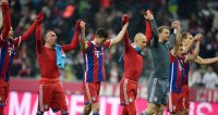 Fussball 1. Bundesliga Saison 14/15: JUBEL FC Bayern Muenchen