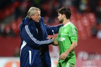 Fussball 1. Bundesliga, Saison 2012/2013: Diego mit Trainer Lorenz Guenther Koestner (VfL Wolfsburg)