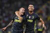 FUSSBALL SERIE A 2018/2019: JUBEL Cristiano Ronaldo (Juventus Turin)