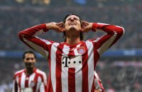Fussball 1. Bundesliga : JUBEL nach dem TOR zum 3:0 von Mario Gomez (FC Bayern Muenchen)