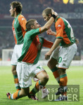 Fussball UCL Quali: Bremen - Basel, Jubel