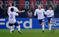 FUSSBALL  International CHL 09/10  : Jubel mit  Wayne Rooney  mit  Patrice Evra (v.re., Manu)