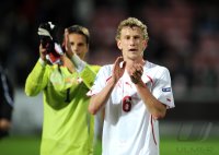 Fussball U21-Europameisterschaft 2011:  JUBEL mit Fabian Lustenberger, Yann Sommer (v.re., Schweiz)