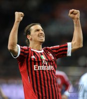 FUSSBALL SERIE A:  Jubel Zlatan Ibrahimovic (AC Mailand)