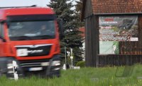 Steinbrucherweiterung Frommenhausen (Kreis Tuebingen), LKW Belastung in Hirrlingen