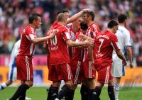 Fussball 1. Bundesliga: Ivica Olic, Arjen Robben, Thomas Mueller, Franck Ribery (v.li., FCB)