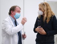 PK im Impfzentrum Paul Horn Arena Tuebingen