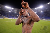 FUSSBALL SERIE A:  JUBEL nach dem Sieg , Djibril Cisse (Lazio Rom)