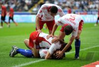 Fussball 1. Bundesliga : JUBEL nach dem Tor zum 1:2 Ruud van Nistelrooy, Heiko Westermann, Paolo Guerrero, Joris Mathijsen (v.li., Hamburger SV)