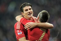 Fussball 1. Bundesliga, Saison 2011/2012: Mario Gomez, Franck Ribery (v. li., FC Bayern Muenchen)