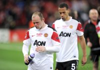 Fussball Champions League Finale 2011: Enttaeuschung bei Wayne Rooney, Rio Ferdinand (v. li., Manchester United FC)