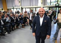 Streitgespraech OB Boris Palmer und AfD Landesvorsitzender Markus Frohnmaier in Tuebingen