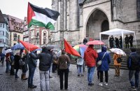 Kundgebung, Kultur des Friedens und AK Palaestina Holzmarkt in Tuebingen