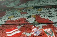 Fussball CHL  Saison 2011/2012:  Fanchoreographie der FC Bayern Muenchen Fans