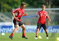 Fussball 1. Bundesliga Saison   2011/2012 : Torwart Hans Joerg Butt , Philipp Lahm (v. li., FC Bayern Muenchen)