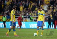 Fussball WM Qualifikation 2014 Playoff: Enttaeuschung Zlatan Ibrahimovic (Schweden)