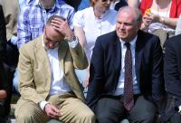 Fussball: Praesident Uli Hoeness und Karl Heinz Rummenigge (v. li., FCB)