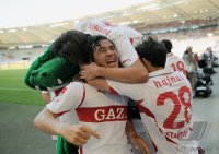 Fussball 1. Bundesliga 10/11 :  JUBEL  Shinji Okazaki (VfB Stuttgart)
