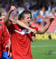 FUSSBALL, DFB Pokal 1. Hauptrunde:  JUBEL Mijo Tunjic (Unterhaching)