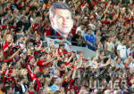 FUSSBALL 1. Bundesliga: Leverkusen - Hannover, Augenthaler als Papptafel