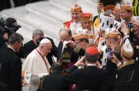 Rom Generalaudienz; Die koelsche Abordnung um das Koelner Dreigestirn mit Papst Franziskus I.