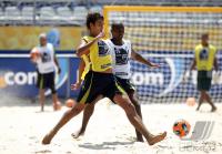 Training of the Brazilean National Beach Soccer Team