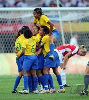 FUSSBALL  Olympia 2008   Viertelfinale Frauen Brasilien - Norwegen