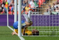 FUSSBALL Olympia 2012 FINALE: LEANDRO DAMIAO (Brasilien)  enttaeuscht